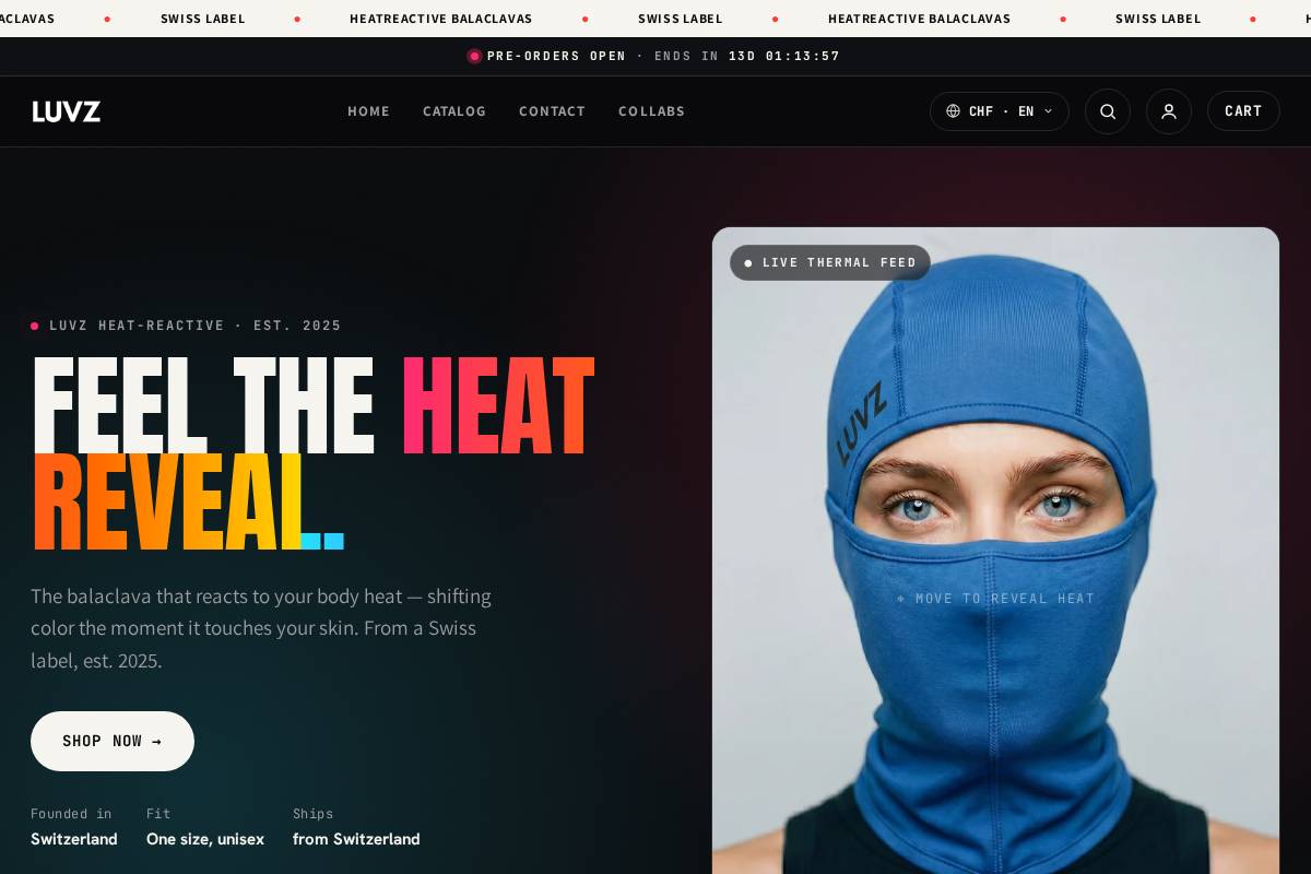 luvz.ch homepage screenshot