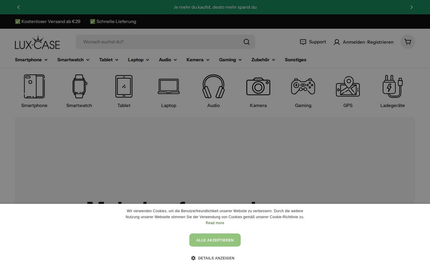 Lux Case homepage screenshot