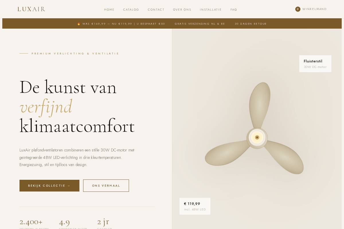 luxairventilatoren.com homepage screenshot