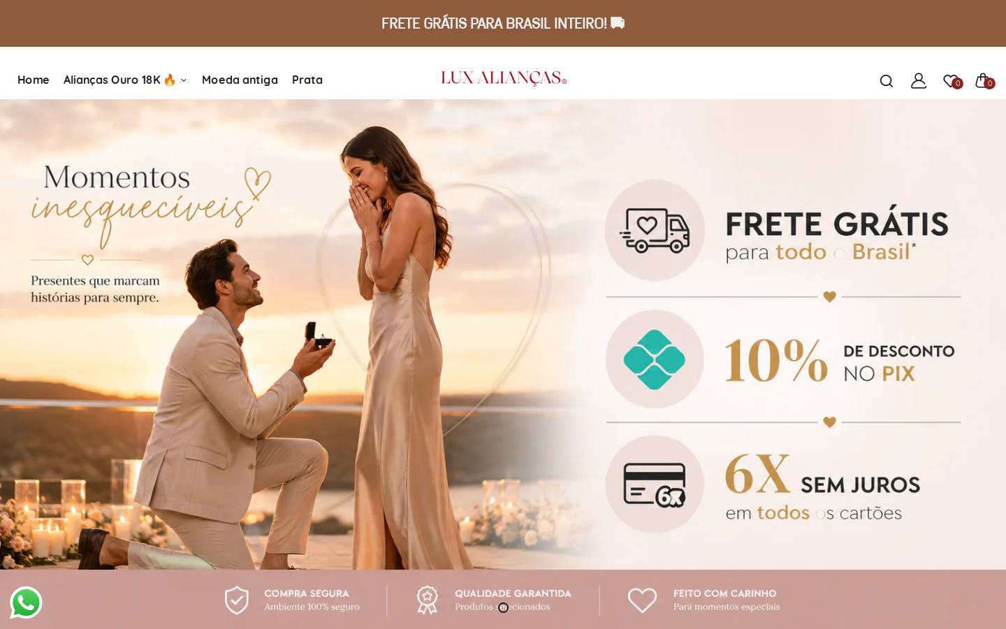 luxaliancas.com.br homepage screenshot