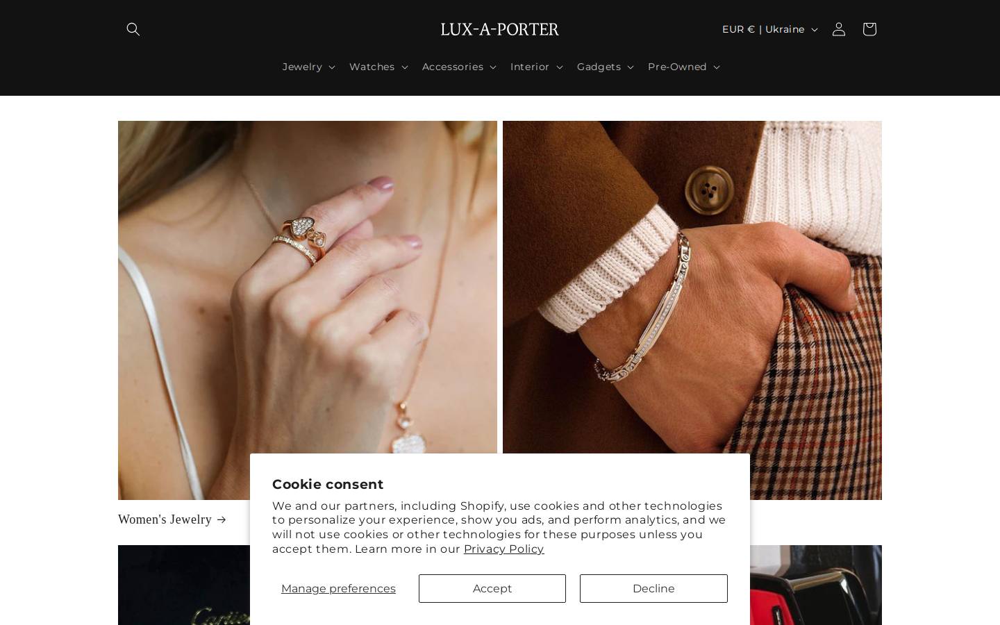 LUX-A-PORTER homepage screenshot
