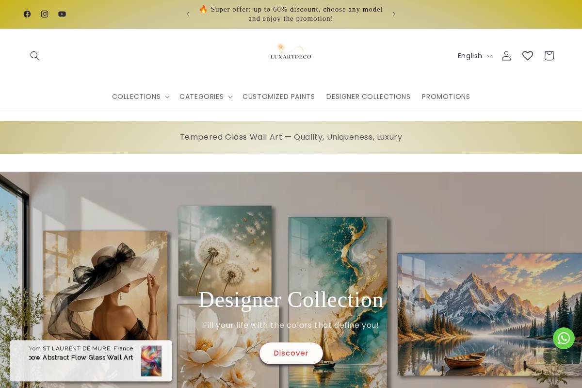 luxartdeco.com homepage screenshot