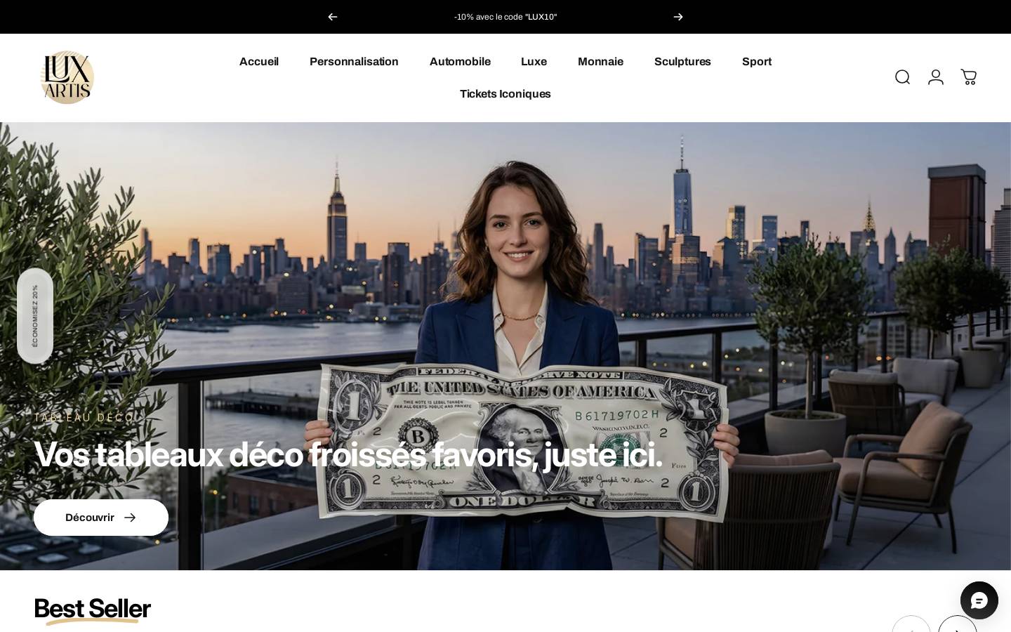 Luxartisstore homepage screenshot