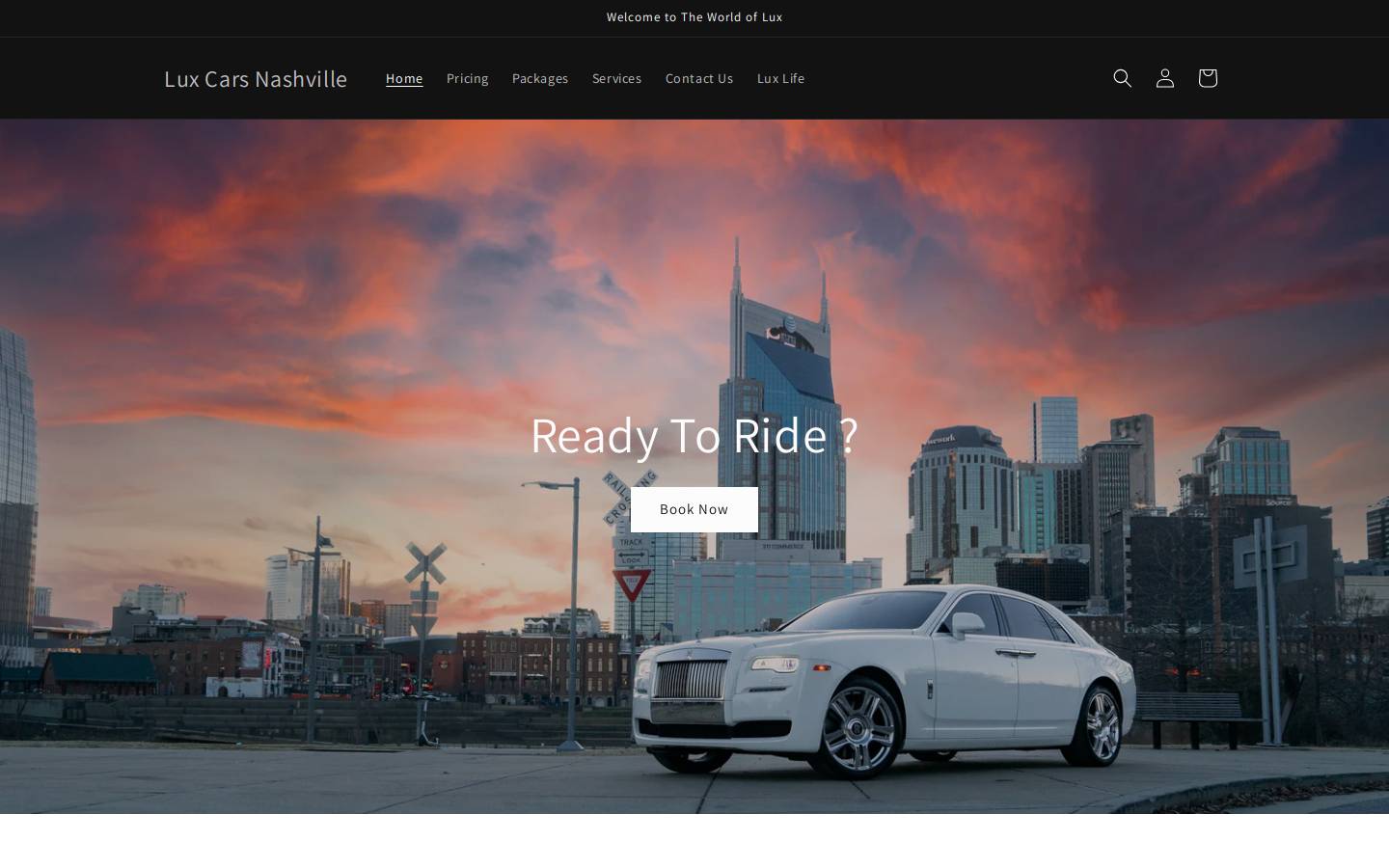 luxcarsnash.com homepage screenshot