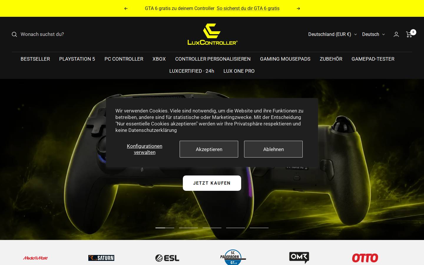 Luxcontroller® homepage screenshot