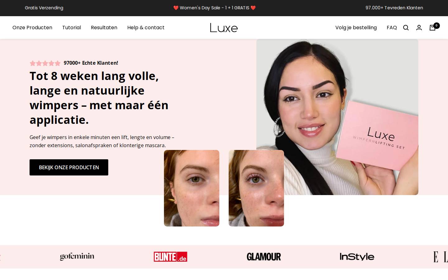 Luxe Cosmetics homepage screenshot