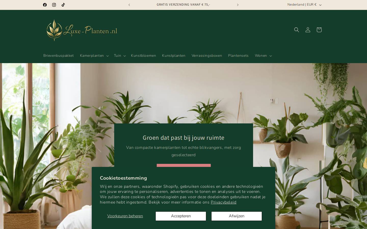 Luxe Planten homepage screenshot