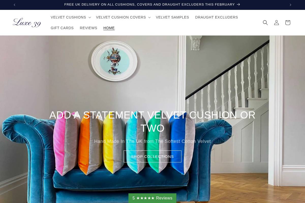 Luxe 39 homepage screenshot