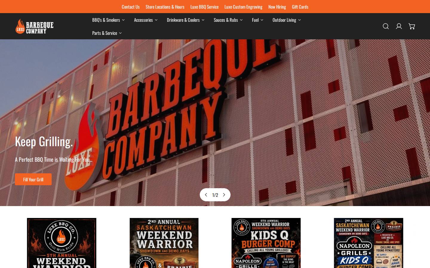 luxebbq.ca homepage screenshot