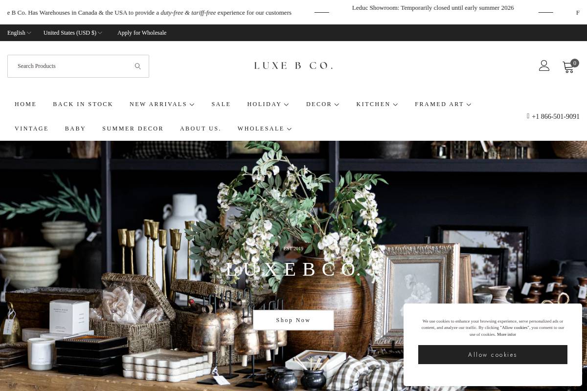 luxebco.com homepage screenshot