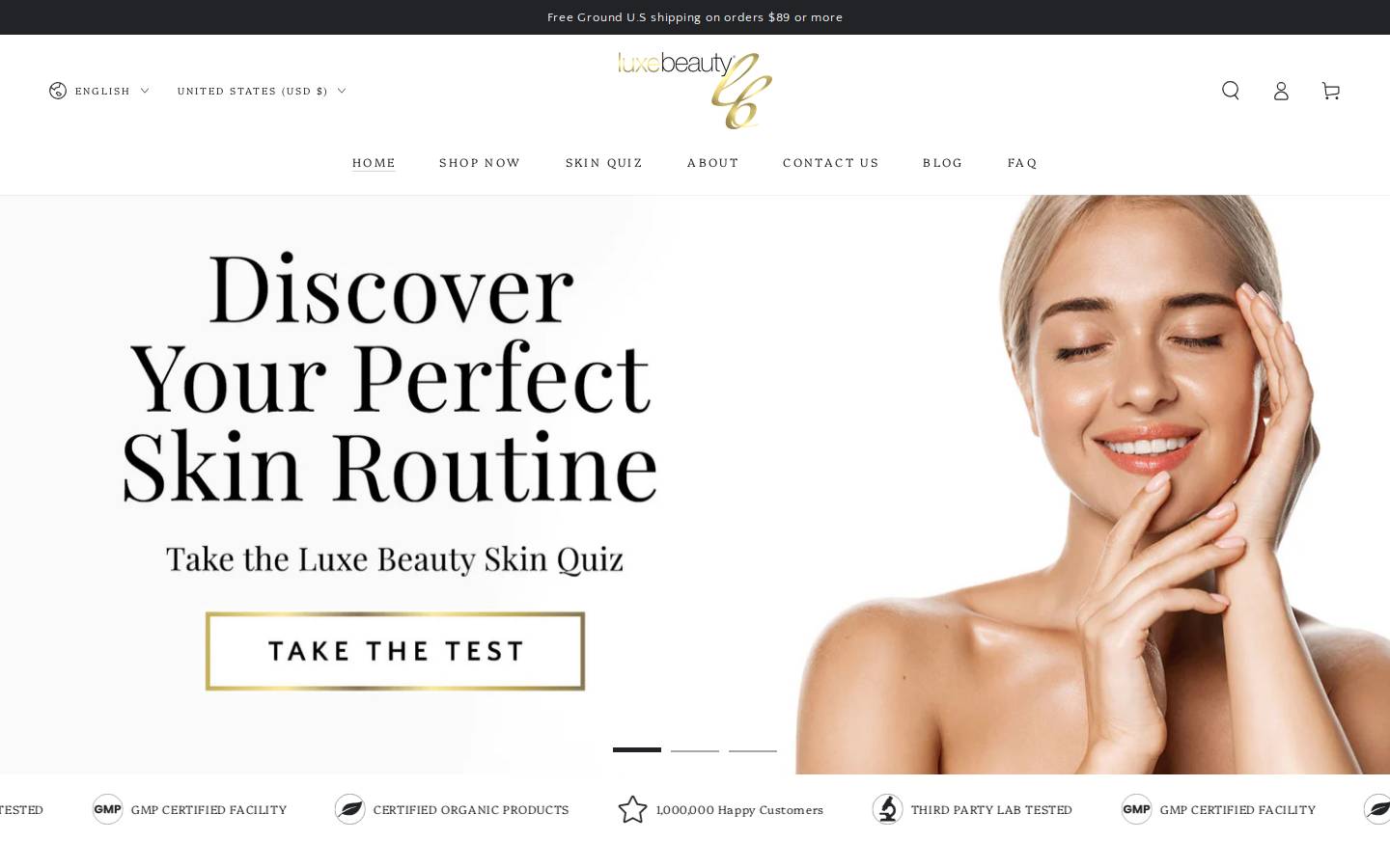 luxebeauty.com homepage screenshot