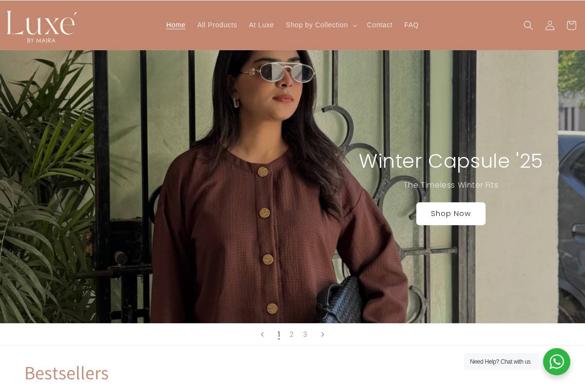 luxebymaira.com homepage screenshot