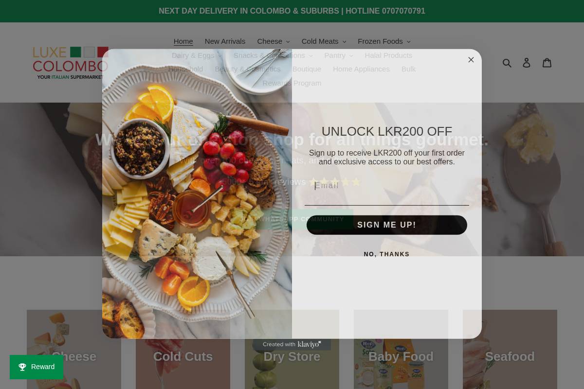 luxecolombo.com homepage screenshot