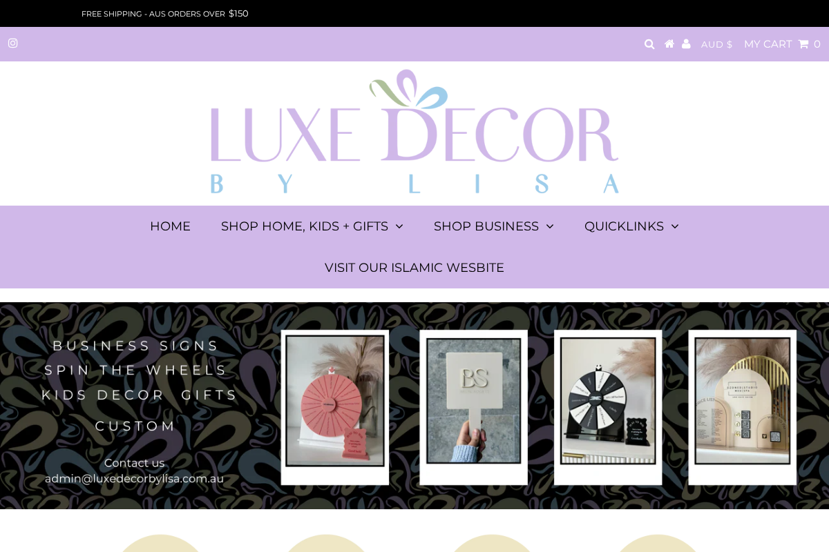 luxedecorbylisa.com.au homepage screenshot