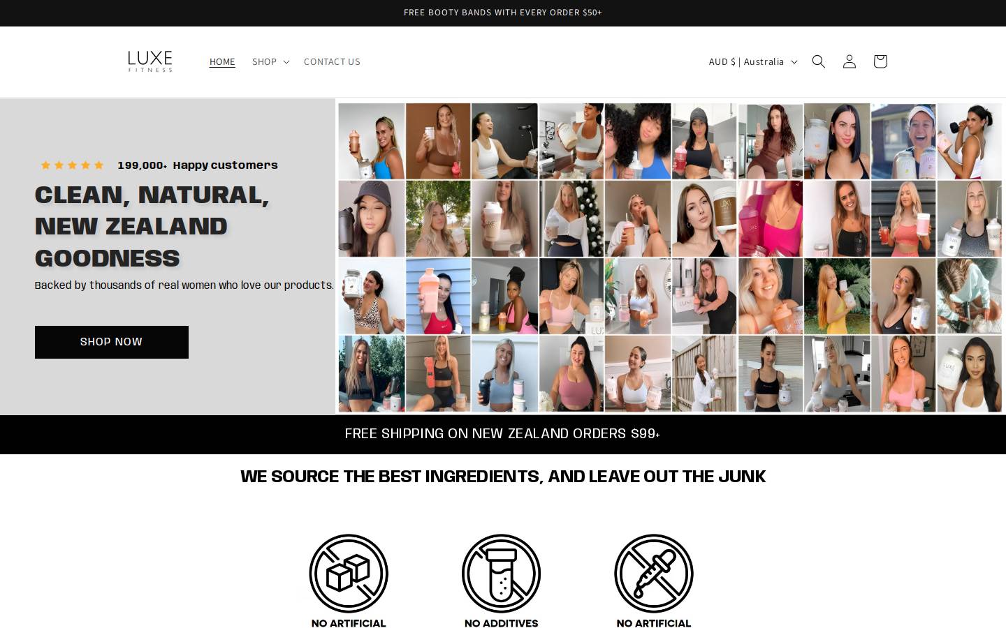 luxefitness.com.au homepage screenshot