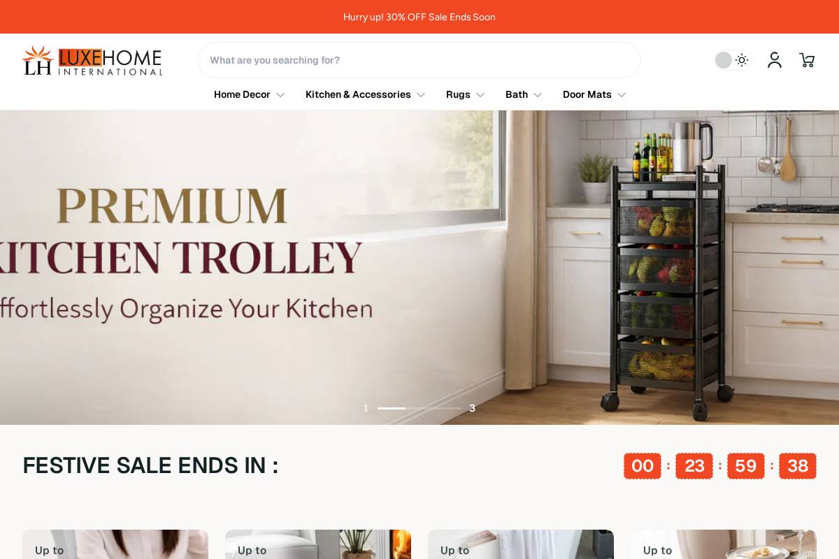 Luxehomeinternational homepage screenshot