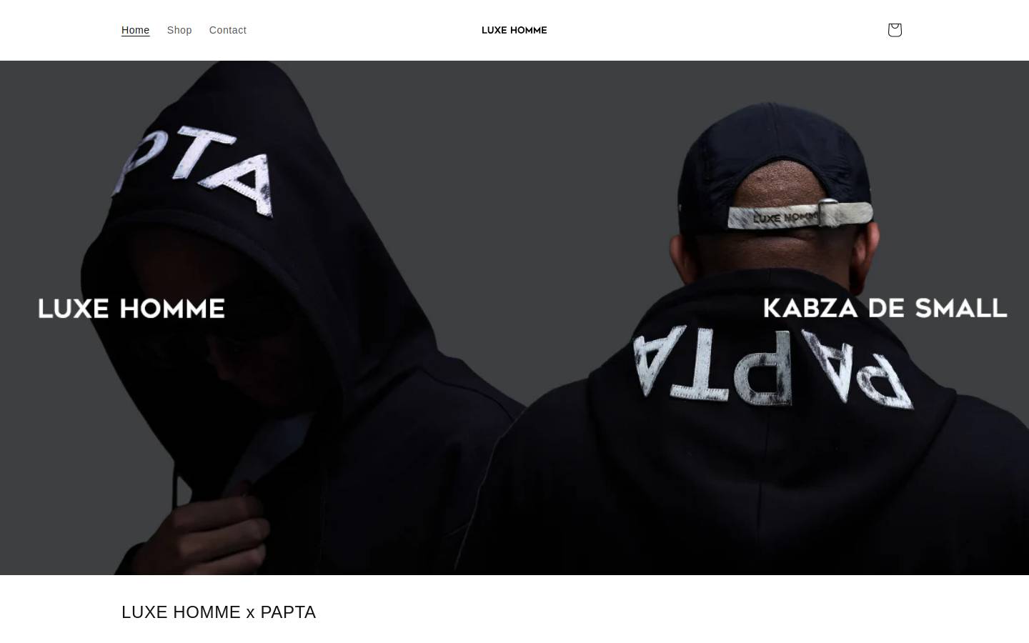 luxehomme.co.za homepage screenshot