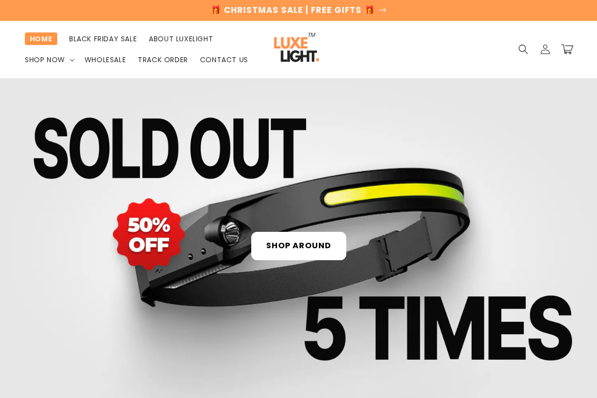 Get Luxe light uk homepage screenshot