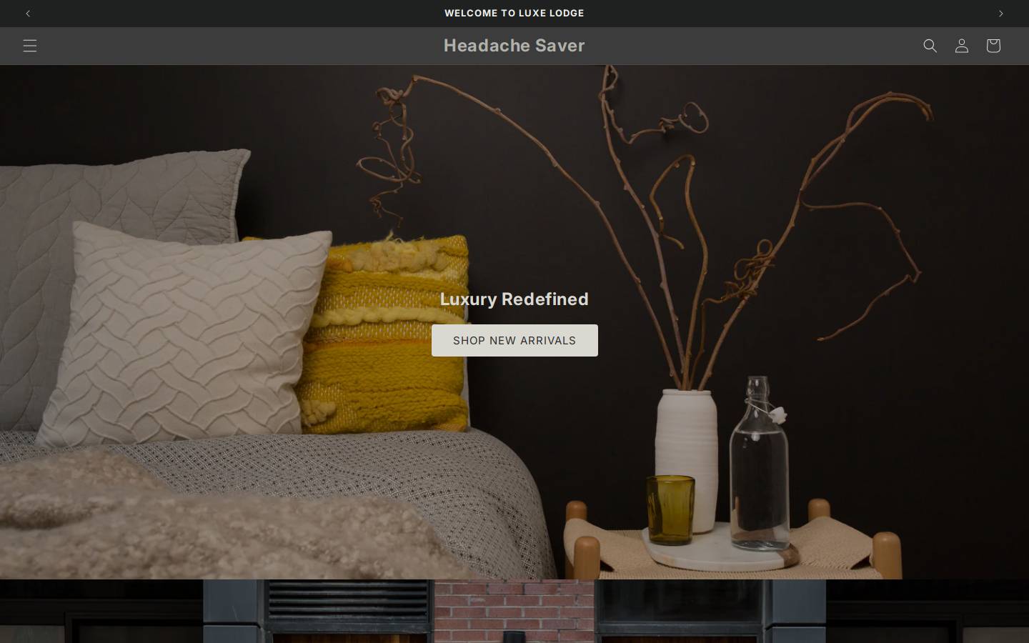 luxelodge.shop homepage screenshot