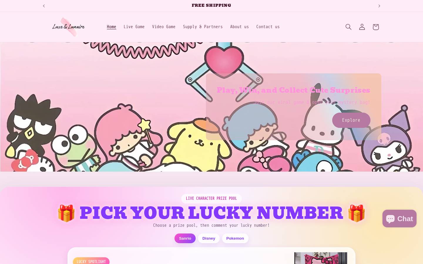 luxelunaire.com homepage screenshot