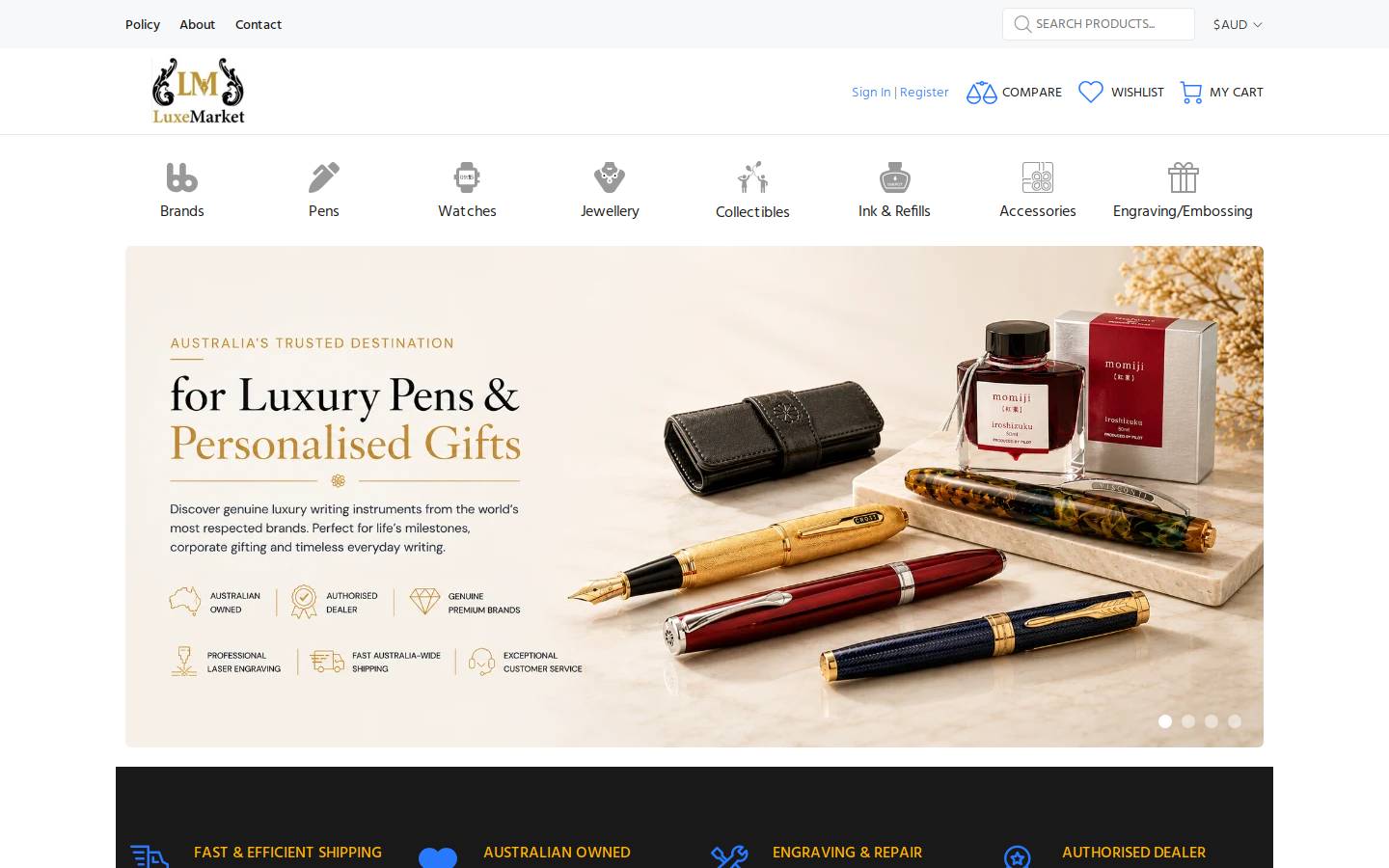 luxemarket.com.au homepage screenshot