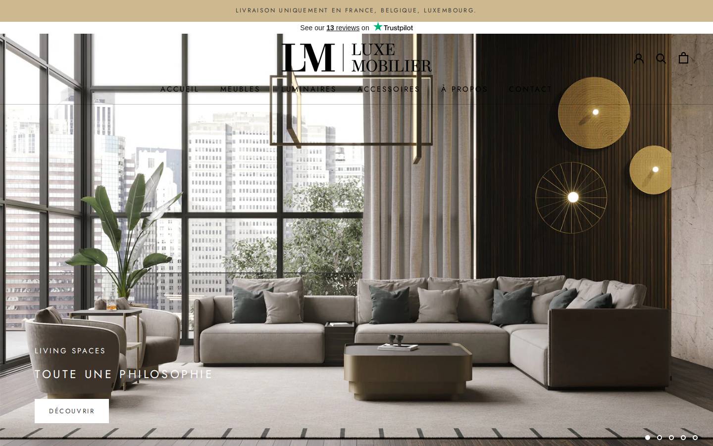 luxemobilier.com homepage screenshot