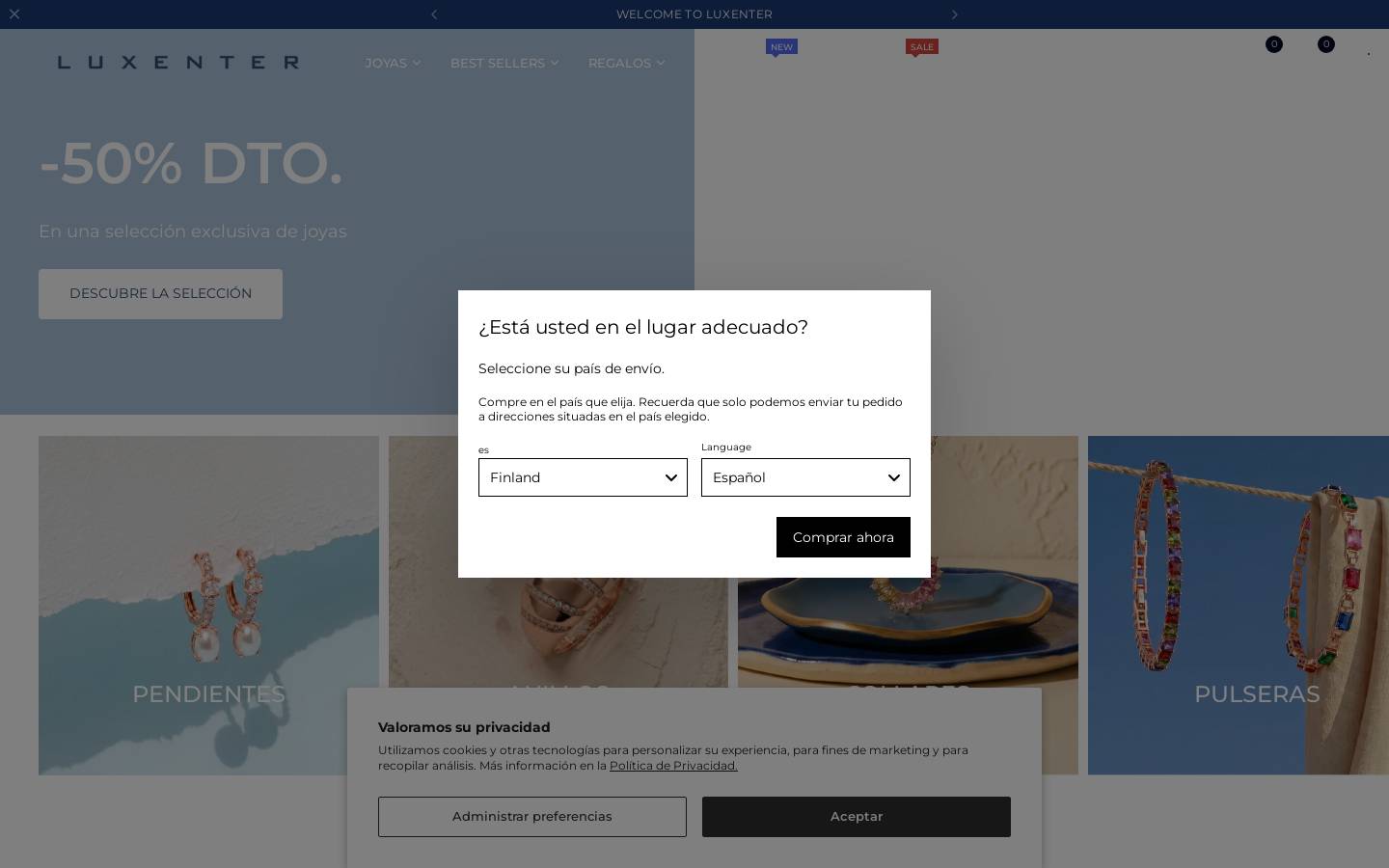 Luxenter homepage screenshot