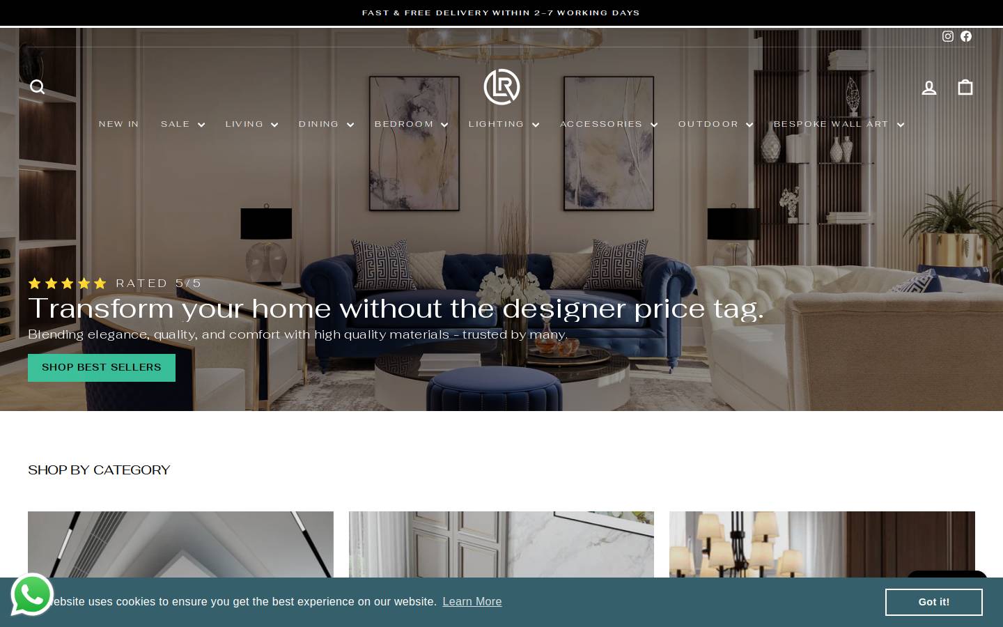 luxerealms.com homepage screenshot