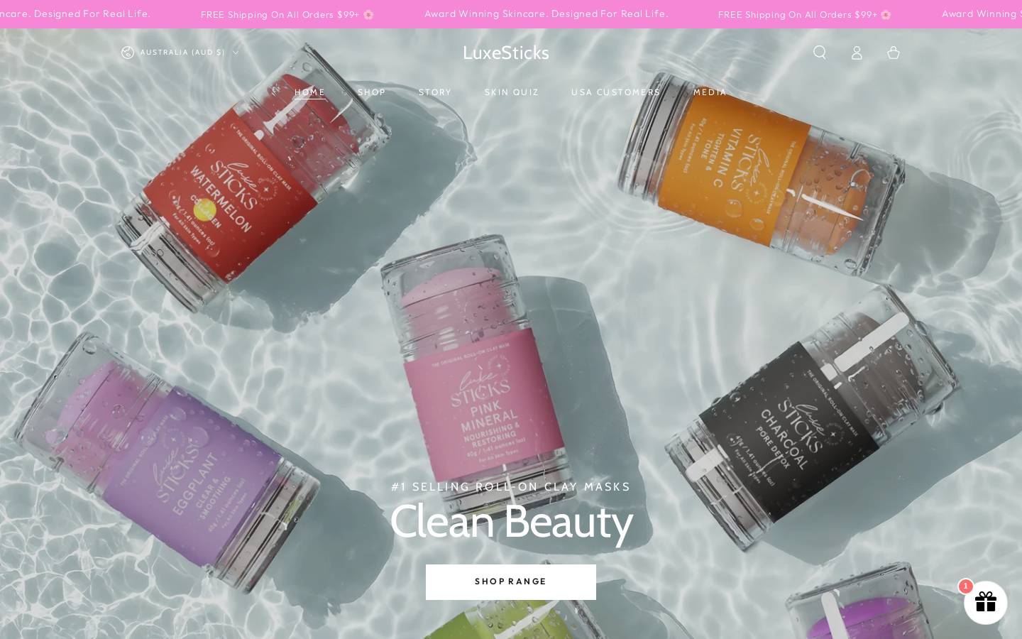 luxesticks.com homepage screenshot