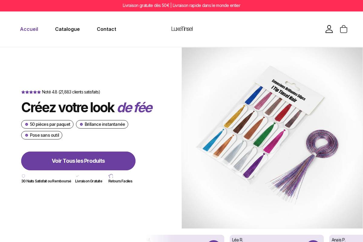luxetinsel.fr homepage screenshot