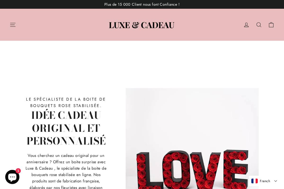 Luxeuncadeau homepage screenshot