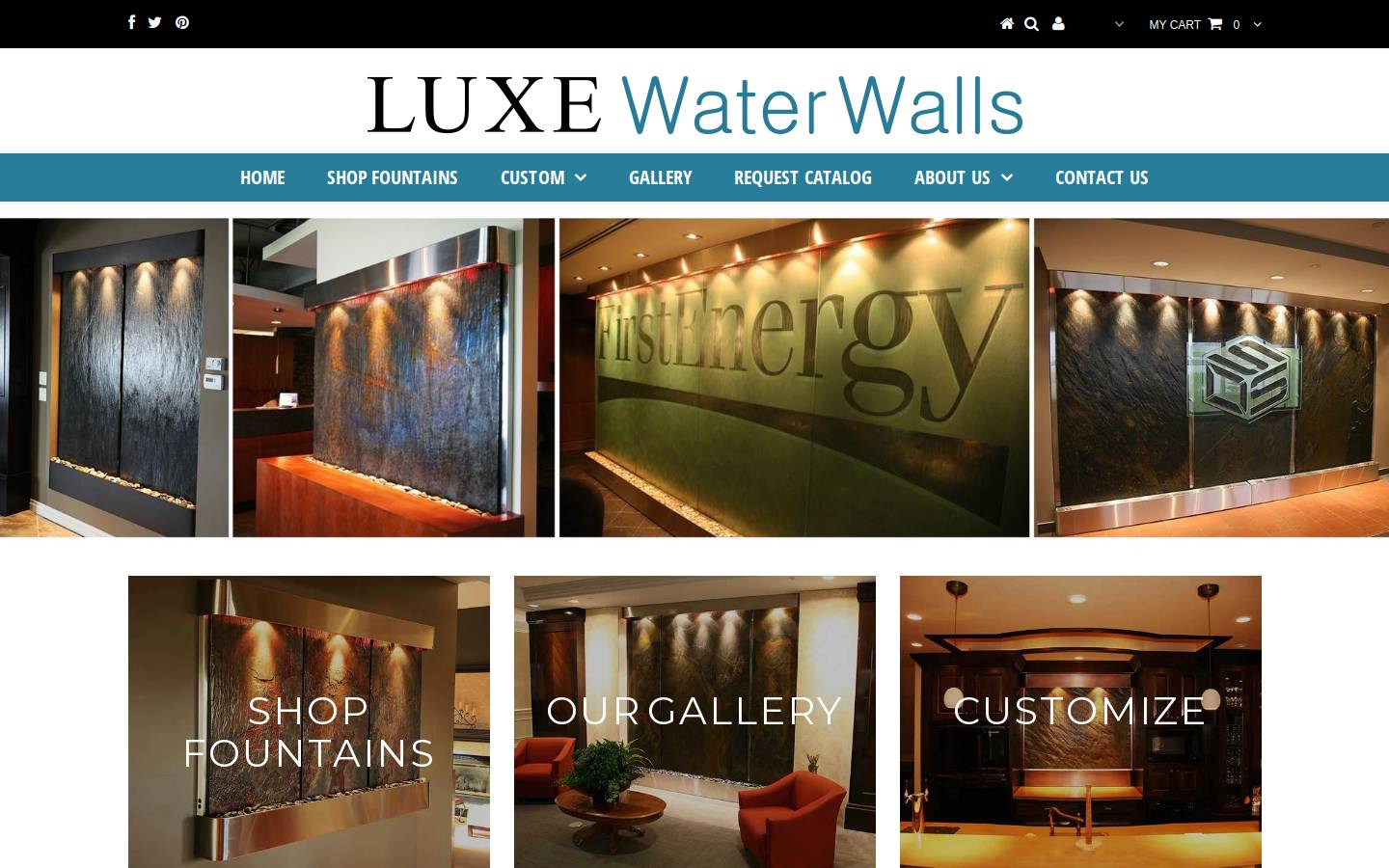 luxewaterwalls.com homepage screenshot