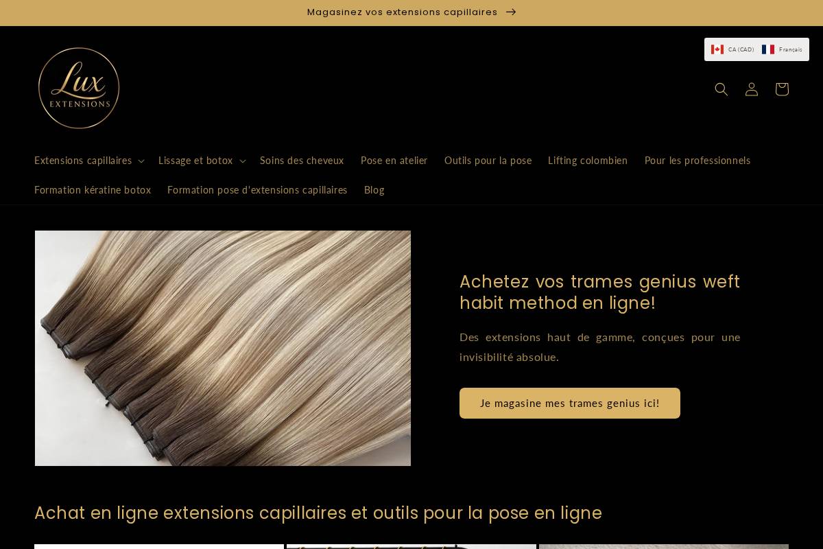 luxextensions.ca homepage screenshot