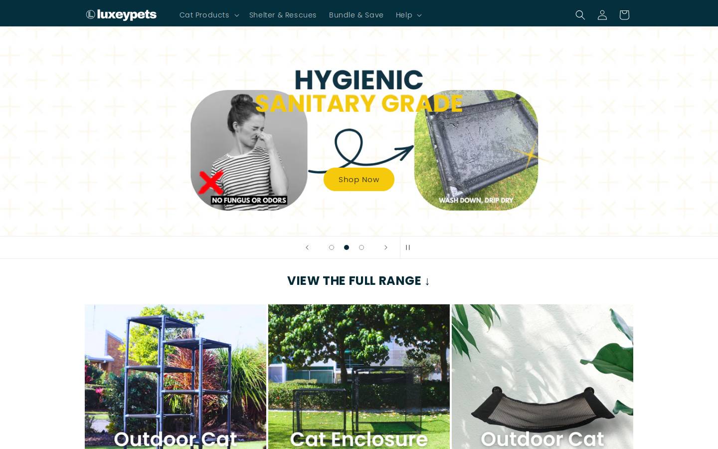 luxeypets.com homepage screenshot