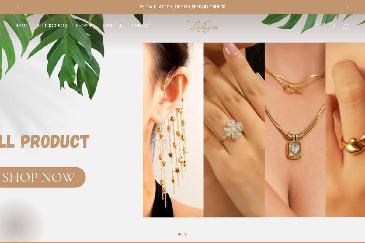 luxgem.in homepage screenshot