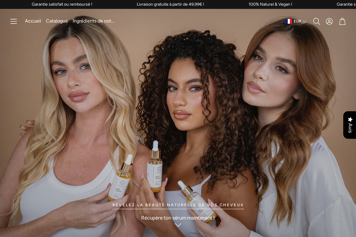 Lux'Hair Growth EU homepage screenshot