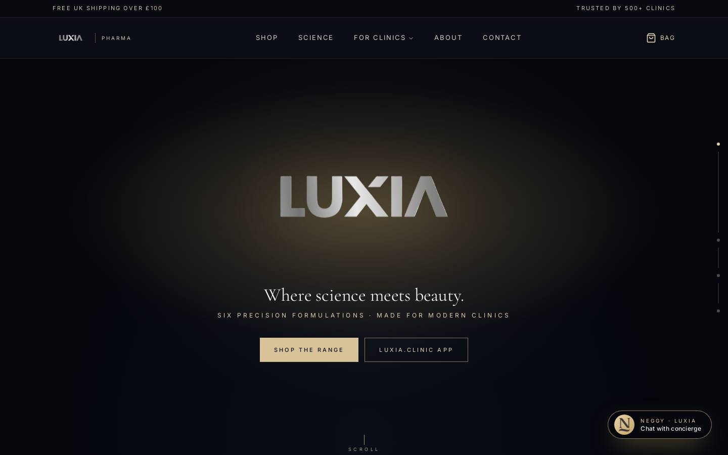 luxiapharma.com homepage screenshot