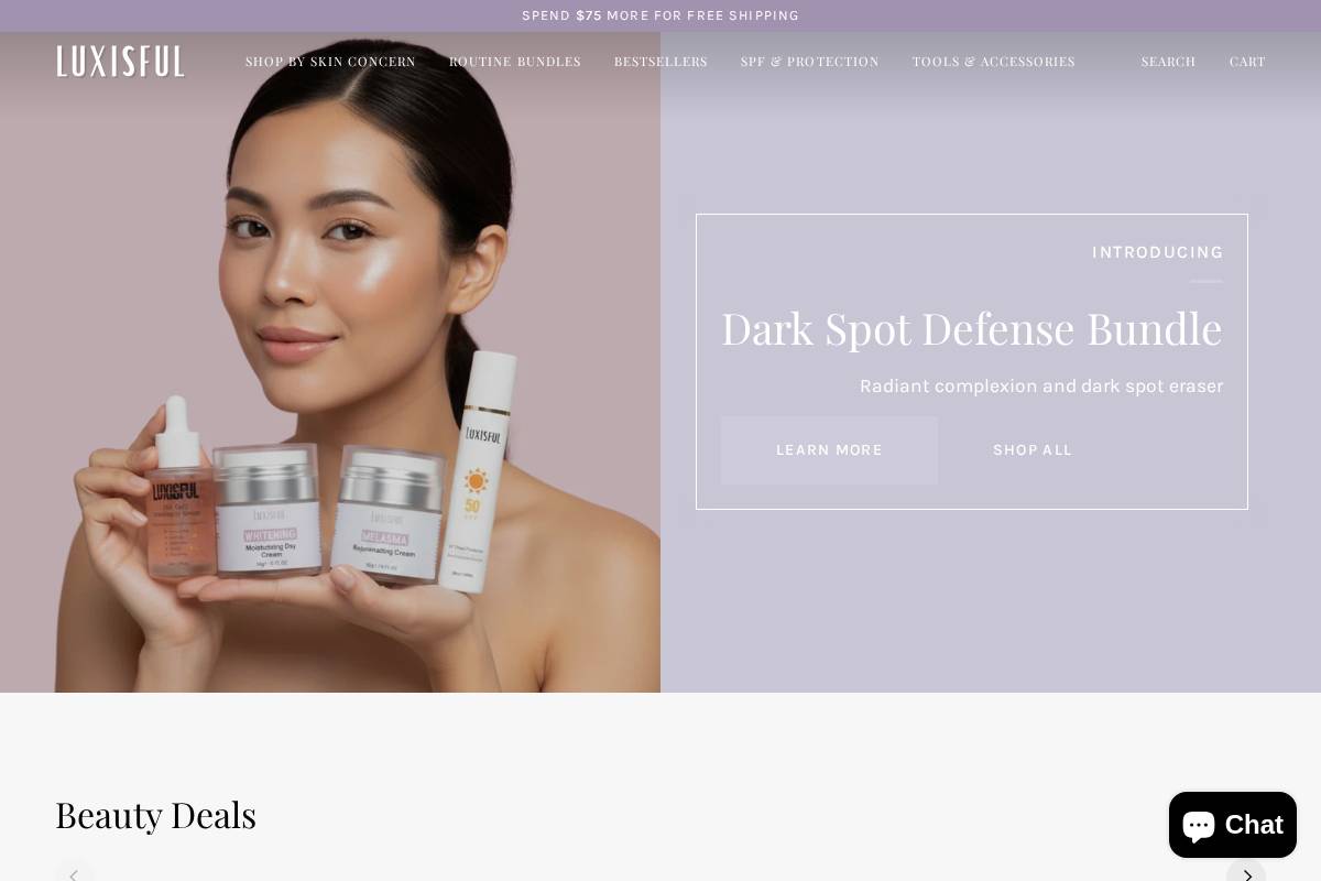 luxisful.com homepage screenshot