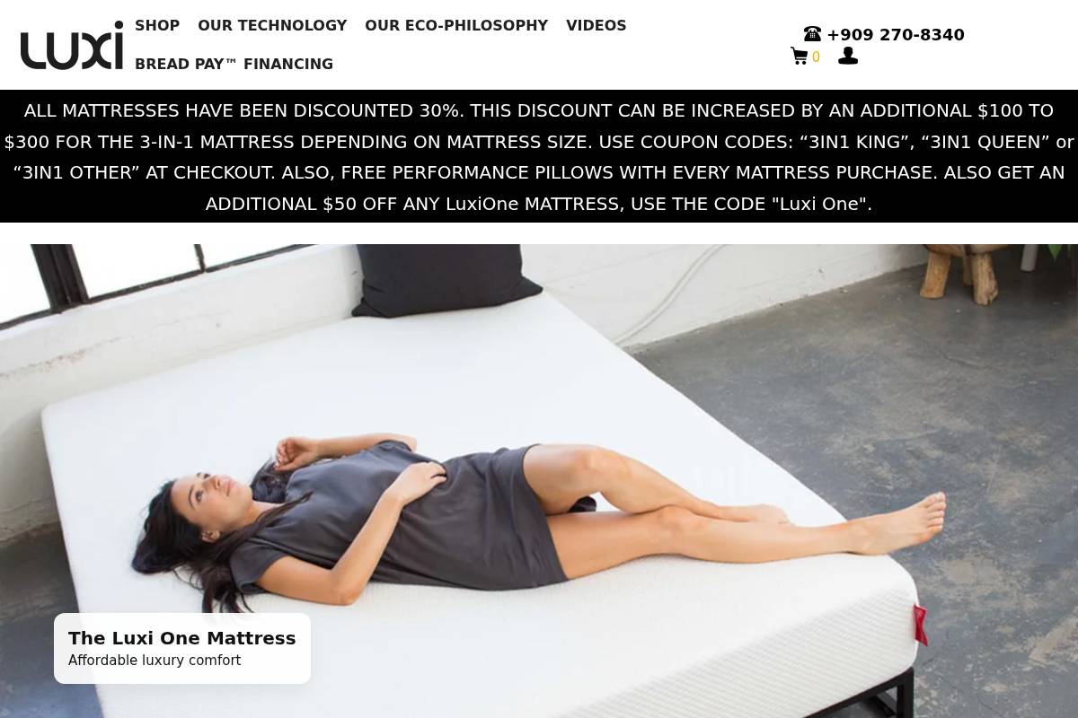 LUXI homepage screenshot