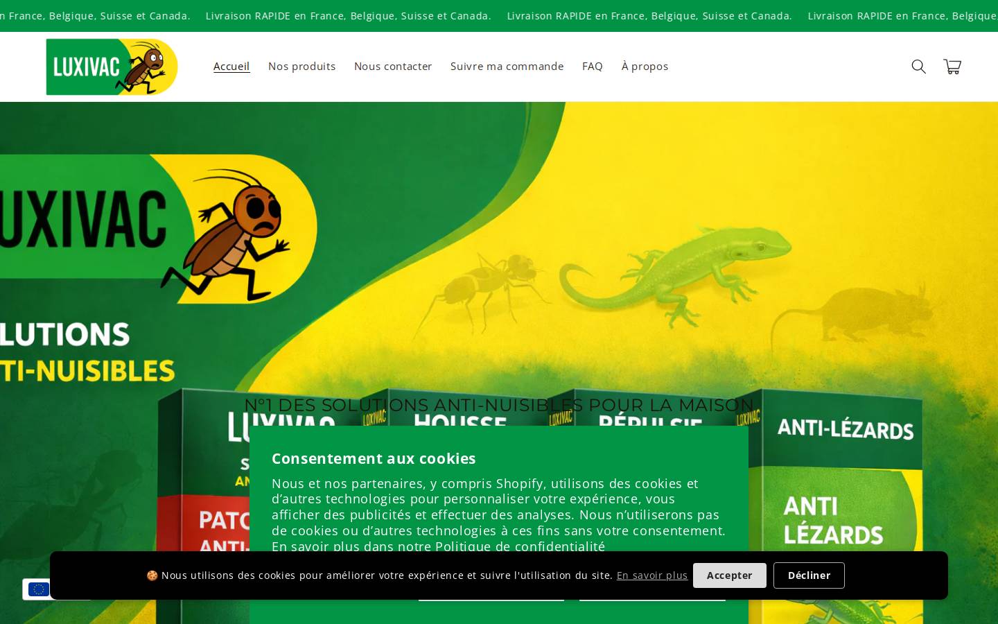 luxivac.com homepage screenshot