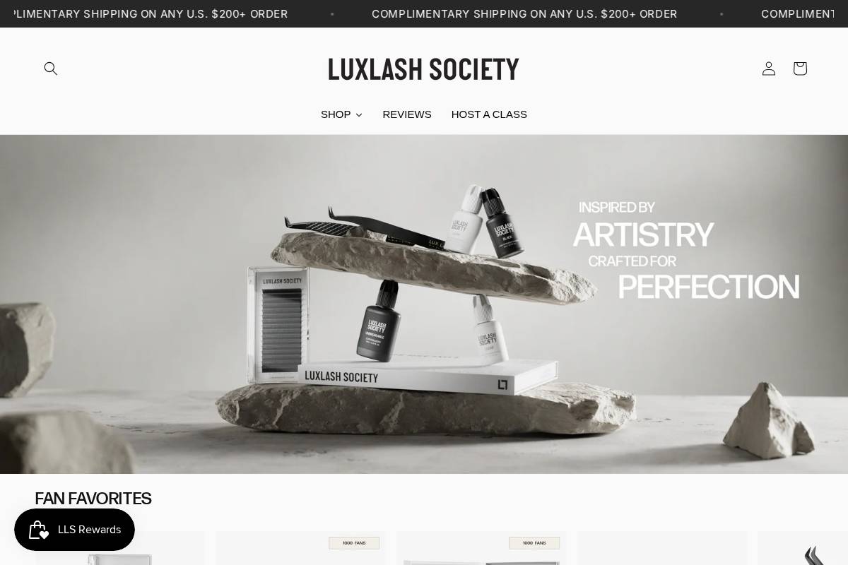 luxlashsociety.com homepage screenshot