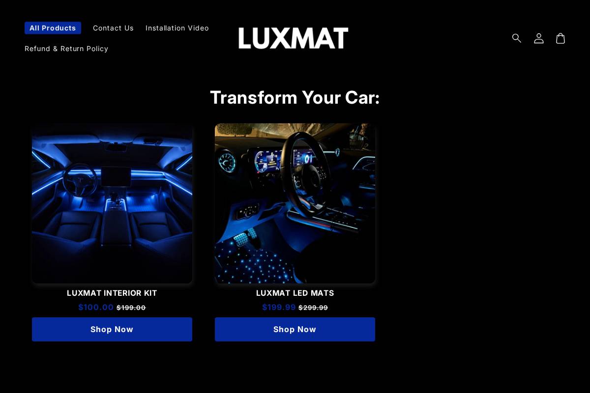 luxmatusa.shop homepage screenshot