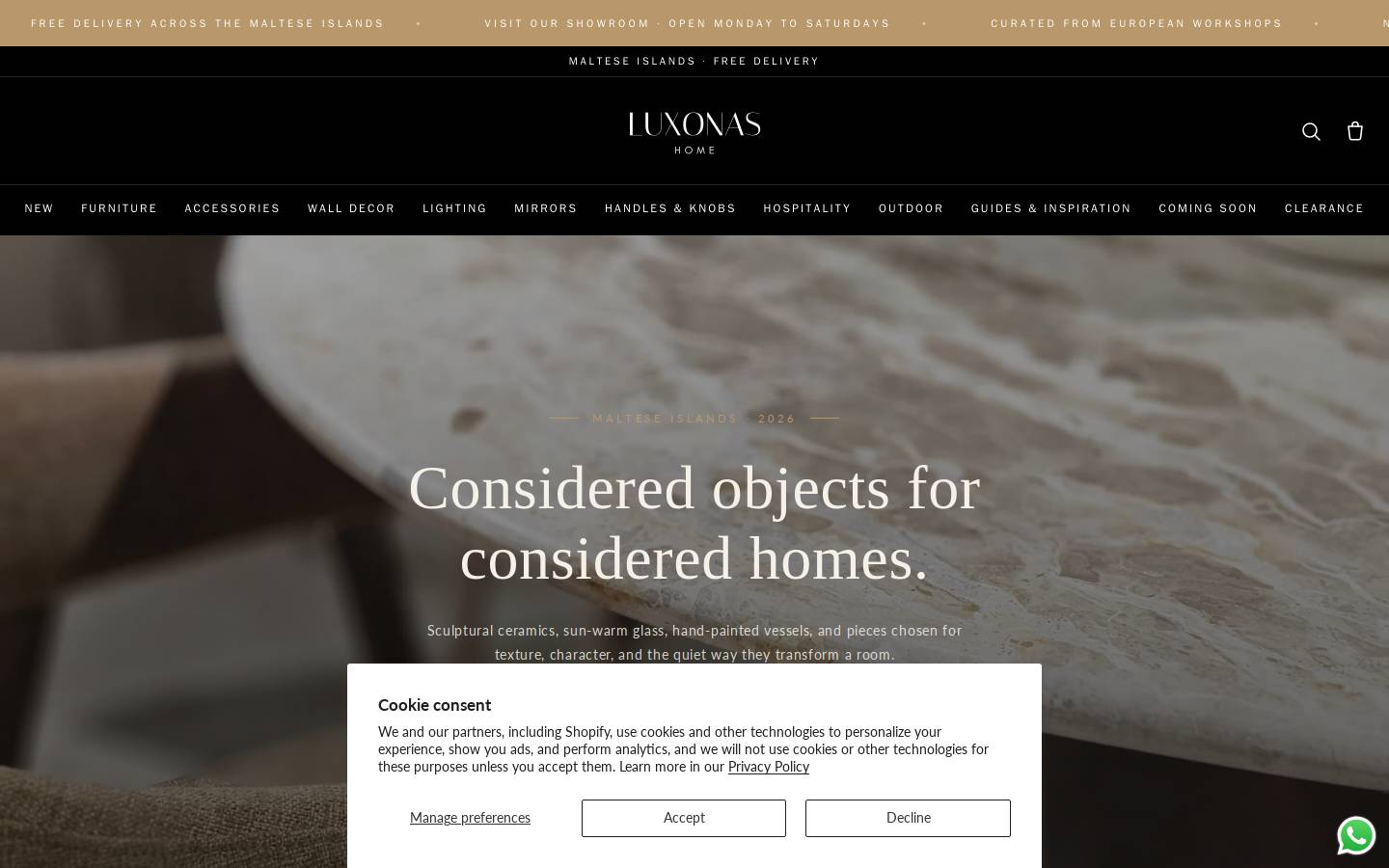 luxonas.com homepage screenshot