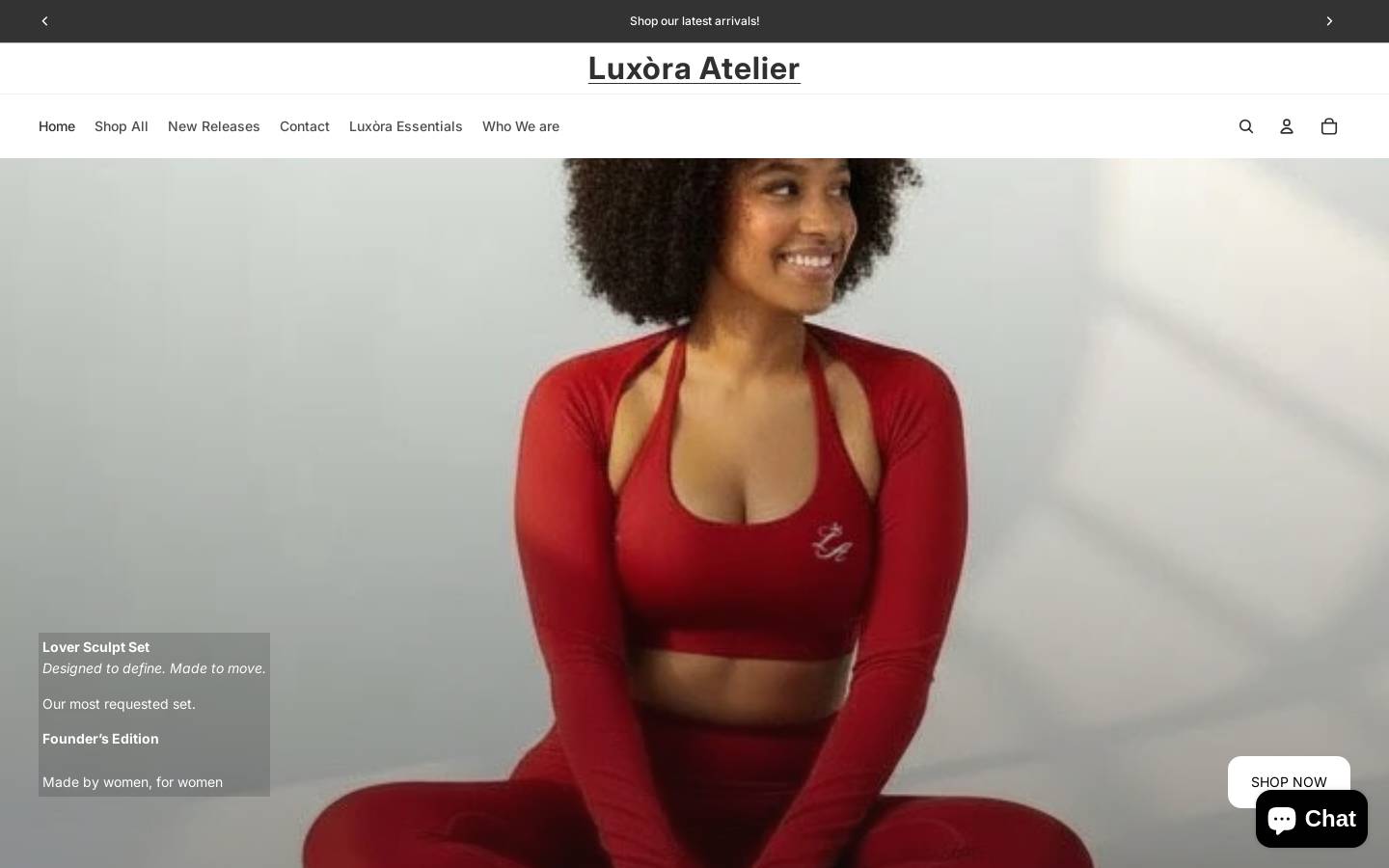 Luxòra Atelier homepage screenshot