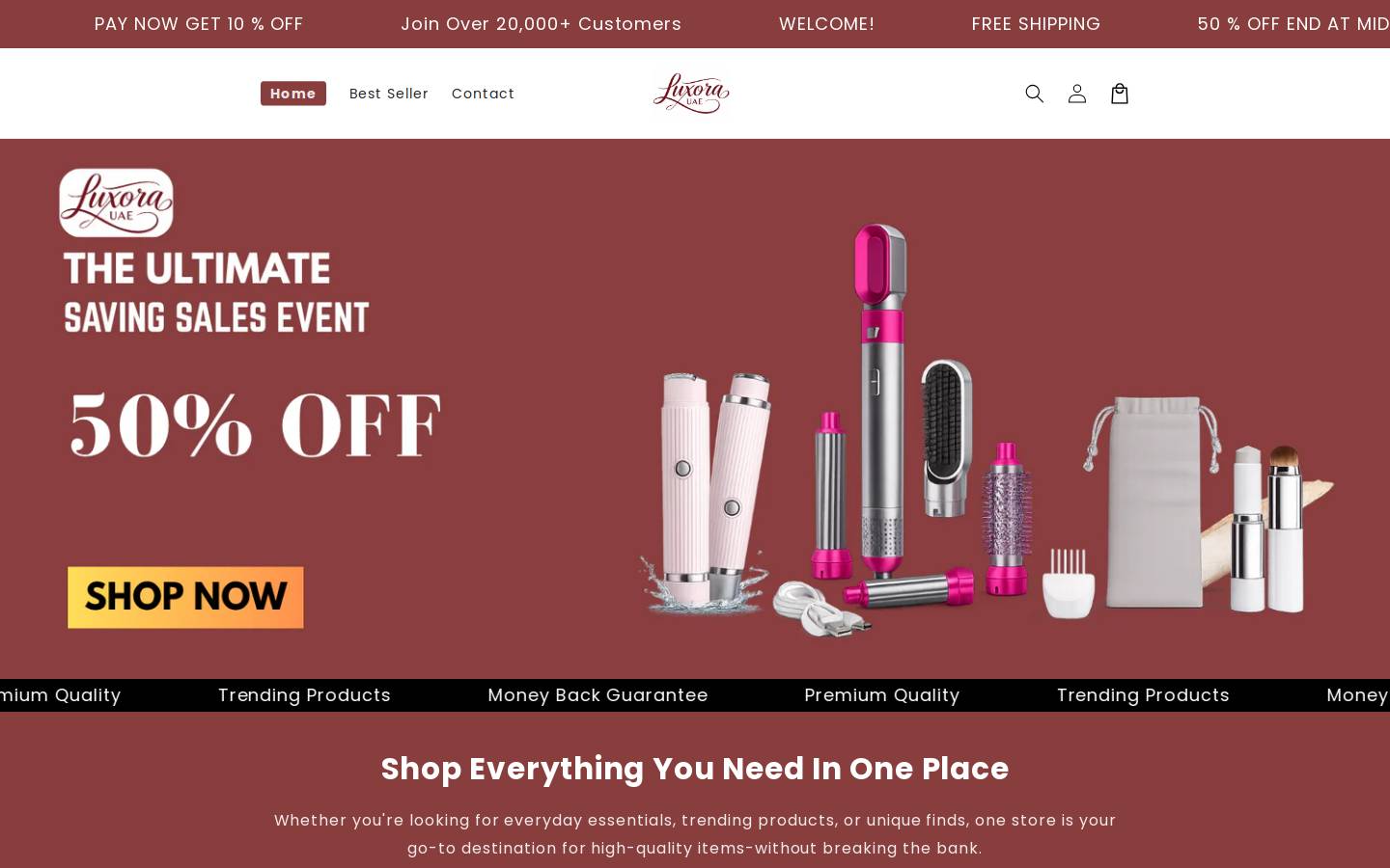 luxorauae.shop homepage screenshot