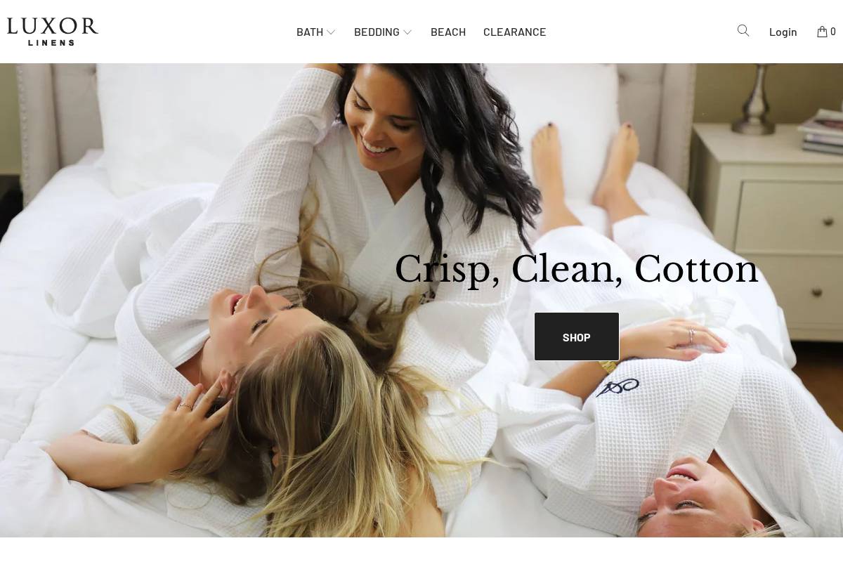 Luxorlinens homepage screenshot