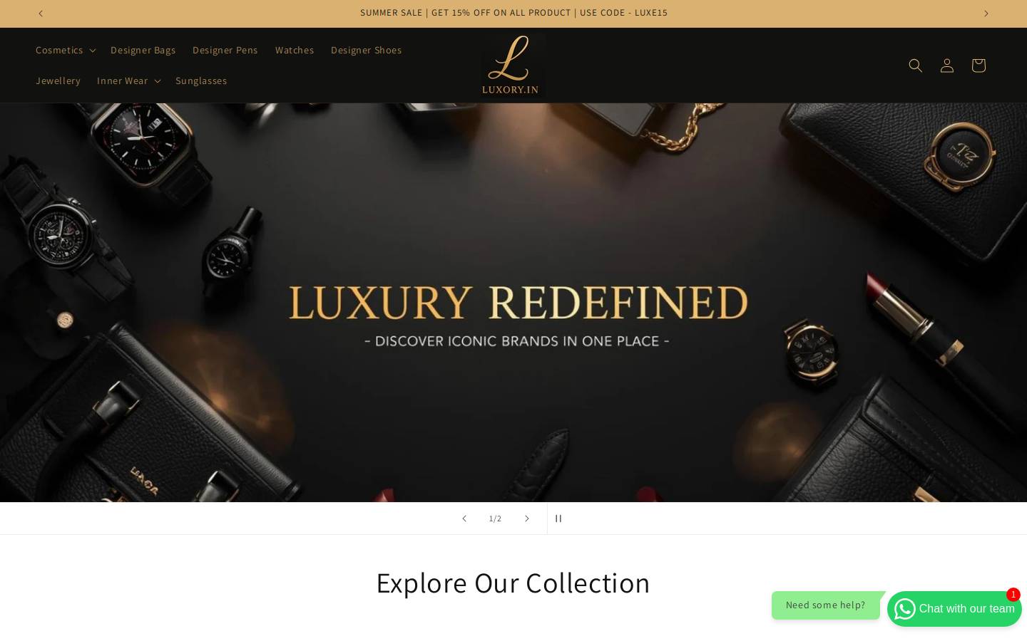luxory.in homepage screenshot