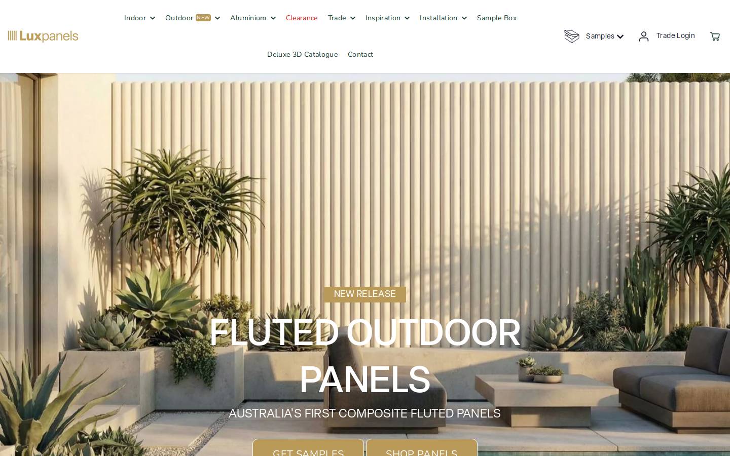 luxpanels.com.au homepage screenshot