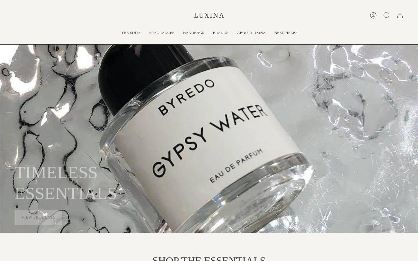 Luxina homepage screenshot