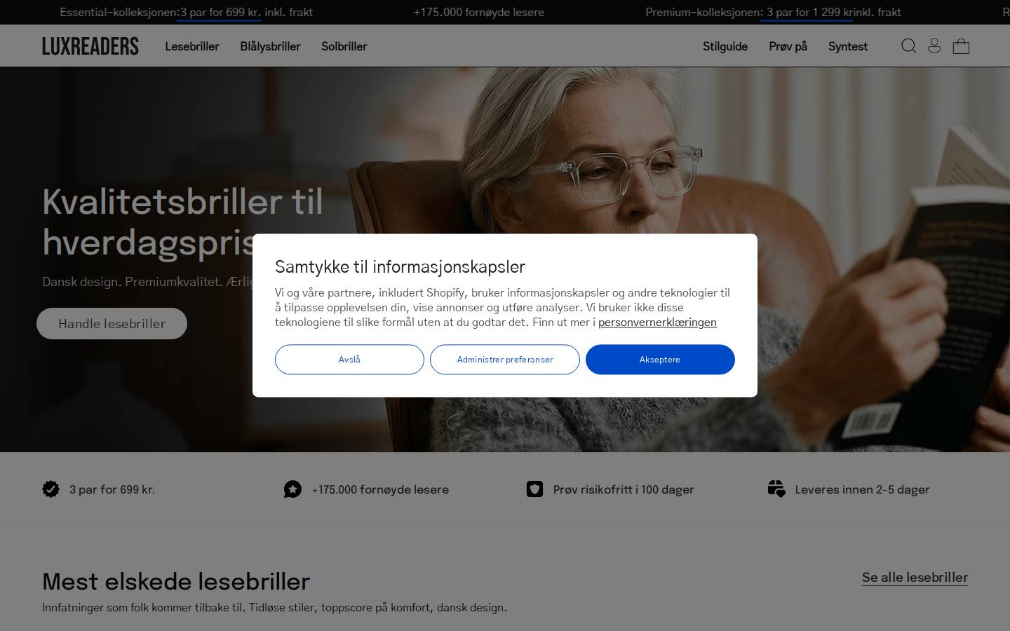 Luxreaders homepage screenshot